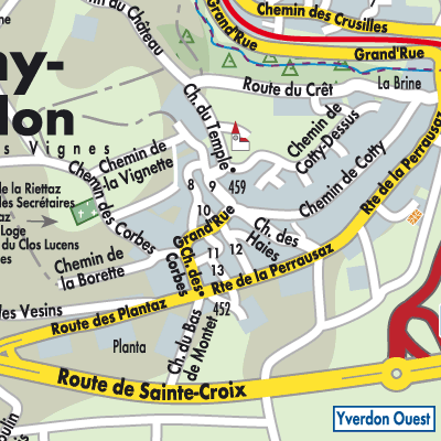 Stadtplan Montagny-près-Yverdon
