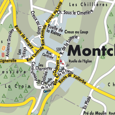 Stadtplan Montcherand