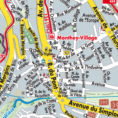 Stadtplan Monthey