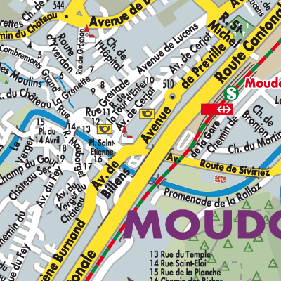 Stadtplan Moudon