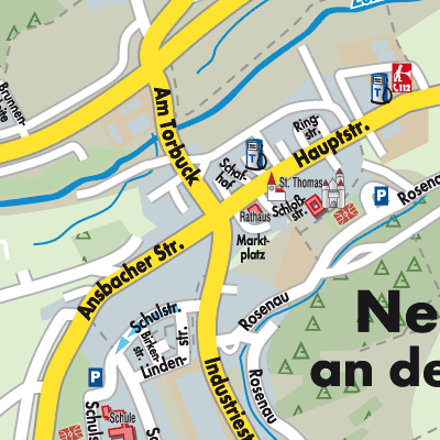 Stadtplan Neuhof an der Zenn (VGem)