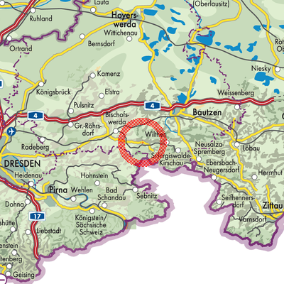 Landkarte Neukirch/Lausitz