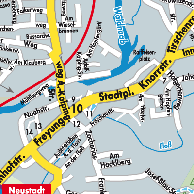 Stadtplan Neustadt an der Waldnaab