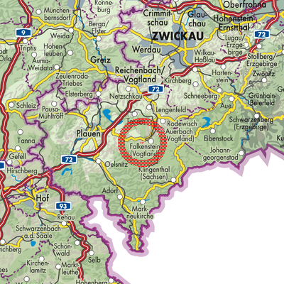 Landkarte Neustadt/Vogtland