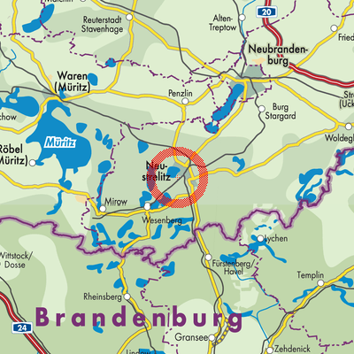 Landkarte Neustrelitz-Land