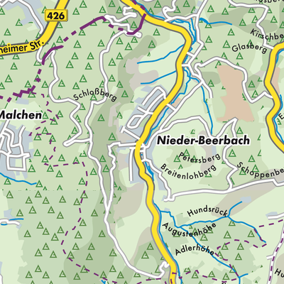 Übersichtsplan Nieder-Beerbach