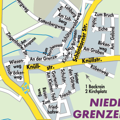 Stadtplan Niedergrenzebach