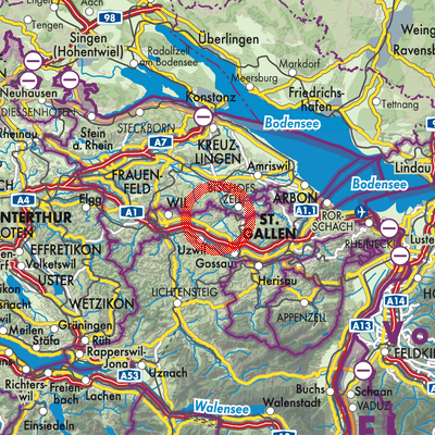 Landkarte Niederhelfenschwil