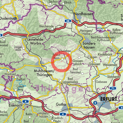 Landkarte Nottertal-Heilinger Höhen