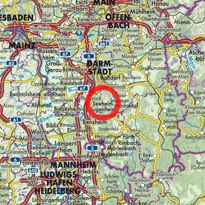 Landkarte Ober-Beerbach