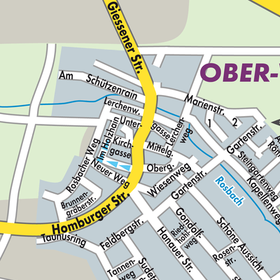 Stadtplan Ober-Wöllstadt