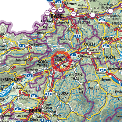 Landkarte Oberbipp