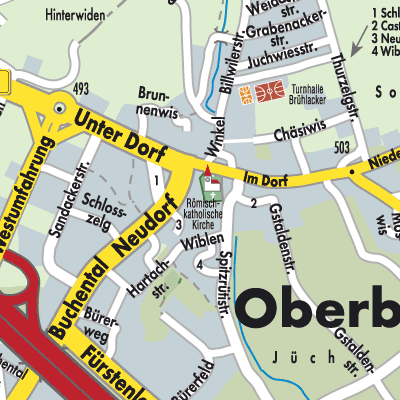 Stadtplan Oberbüren