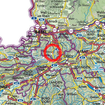 Landkarte Oberdorf (BL)