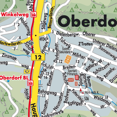 Stadtplan Oberdorf (BL)