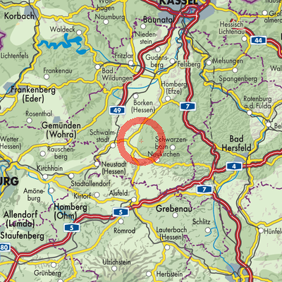 Landkarte Obergrenzebach