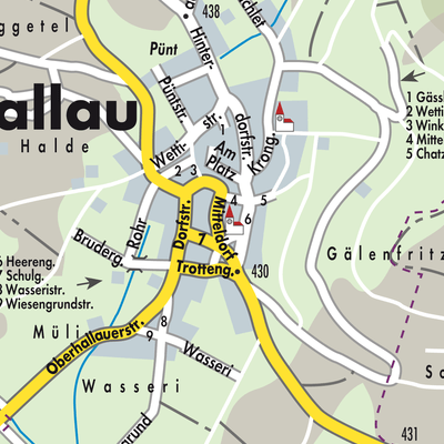 Stadtplan Oberhallau