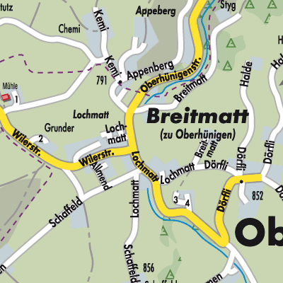 Stadtplan Oberhünigen