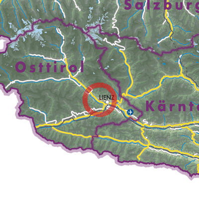 Landkarte Oberlienz