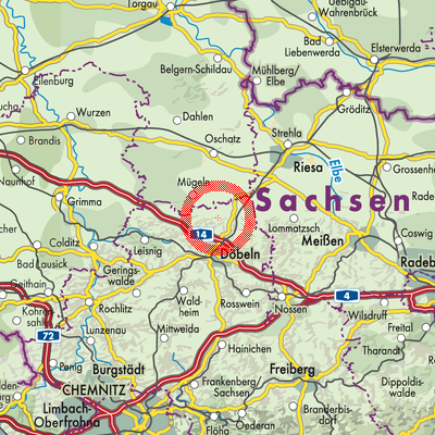 Landkarte Oberlützschera