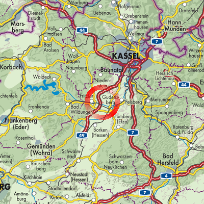 Landkarte Obermöllrich