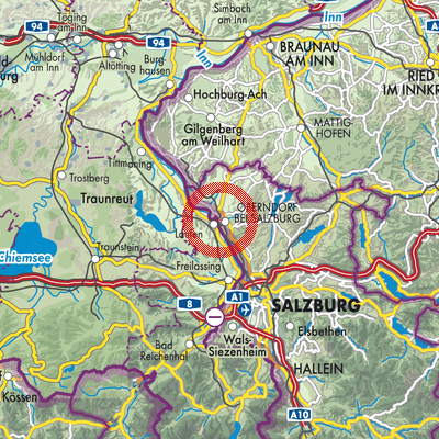 Landkarte Oberndorf bei Salzburg