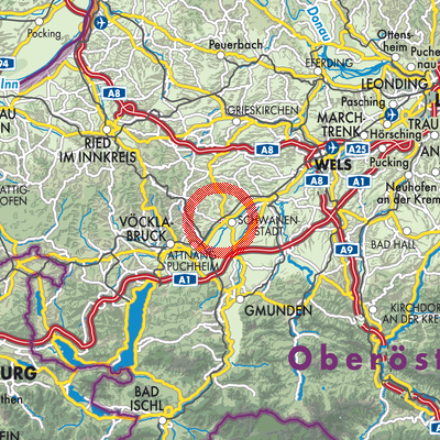 Landkarte Oberndorf bei Schwanenstadt