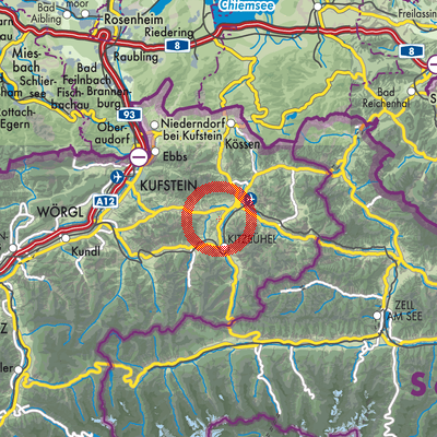 Landkarte Oberndorf in Tirol