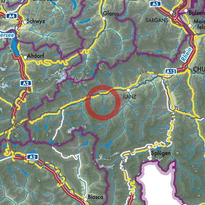 Landkarte Obersaxen-Mundaun