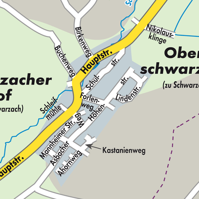 Stadtplan Oberschwarzach