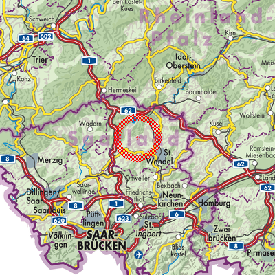 Landkarte Oberthal