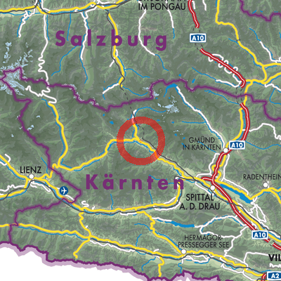 Landkarte Obervellach