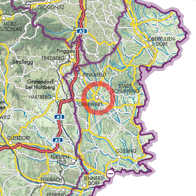 Landkarte Oberwart/Felsőőr