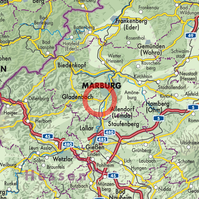 Landkarte Oberweimar