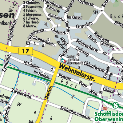 Stadtplan Oberweningen