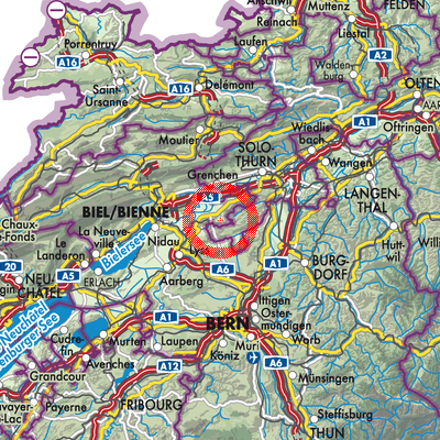 Landkarte Oberwil bei Büren
