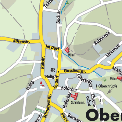 Stadtplan Oberwil bei Büren