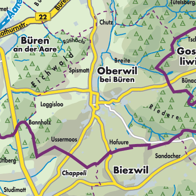 Übersichtsplan Oberwil bei Büren