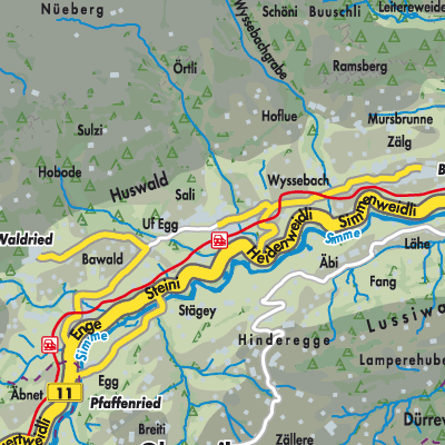 Übersichtsplan Oberwil im Simmental