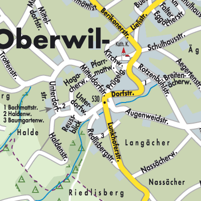 Stadtplan Oberwil-Lieli