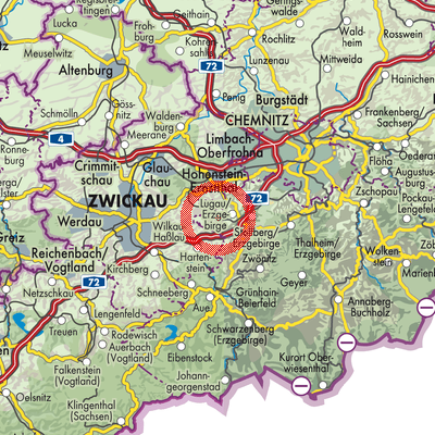 Landkarte Oelsnitz/Erzgeb.
