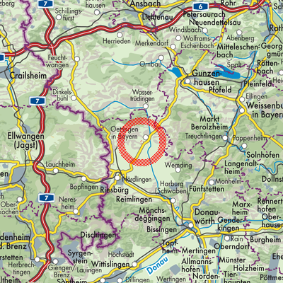 Landkarte Oettingen in Bayern (VGem)