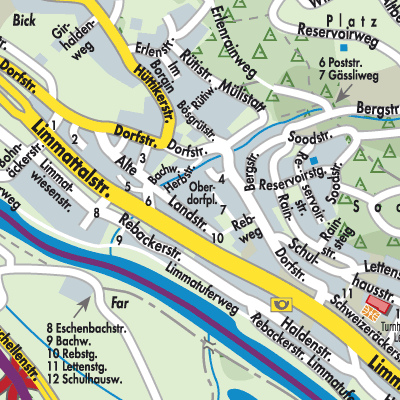 Stadtplan Oetwil an der Limmat