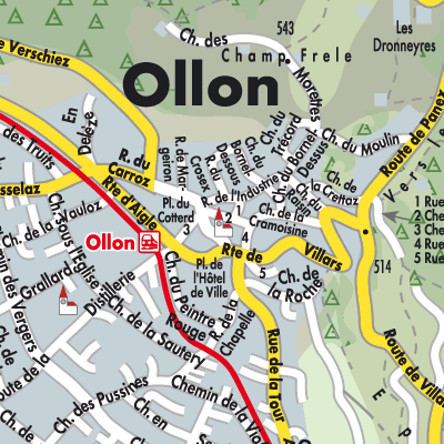 Stadtplan Ollon