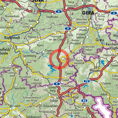 Landkarte Oschitz