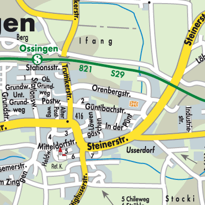 Stadtplan Ossingen