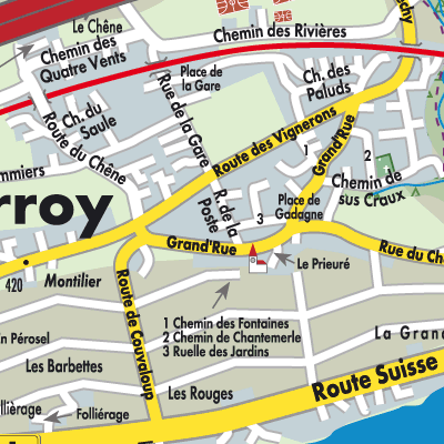 Stadtplan Perroy