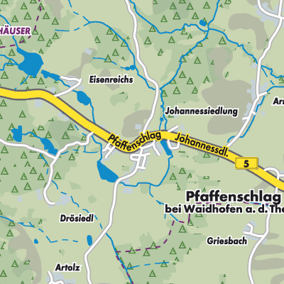 Übersichtsplan Pfaffenschlag bei Waidhofen an der Thaya