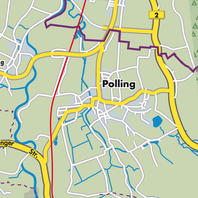 Polling Stadtpläne und Landkarten