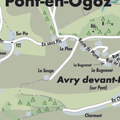Stadtplan Pont-en-Ogoz